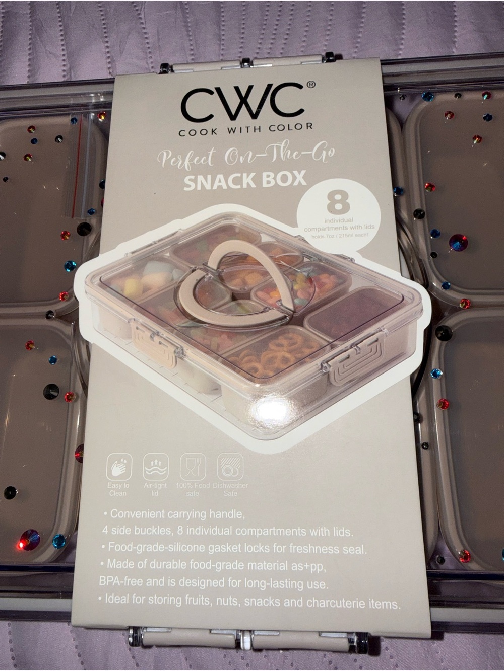 CWC Rhinestoned Get Your Sparkle On Snack/Craft Box NWT - Picture 3 of 9